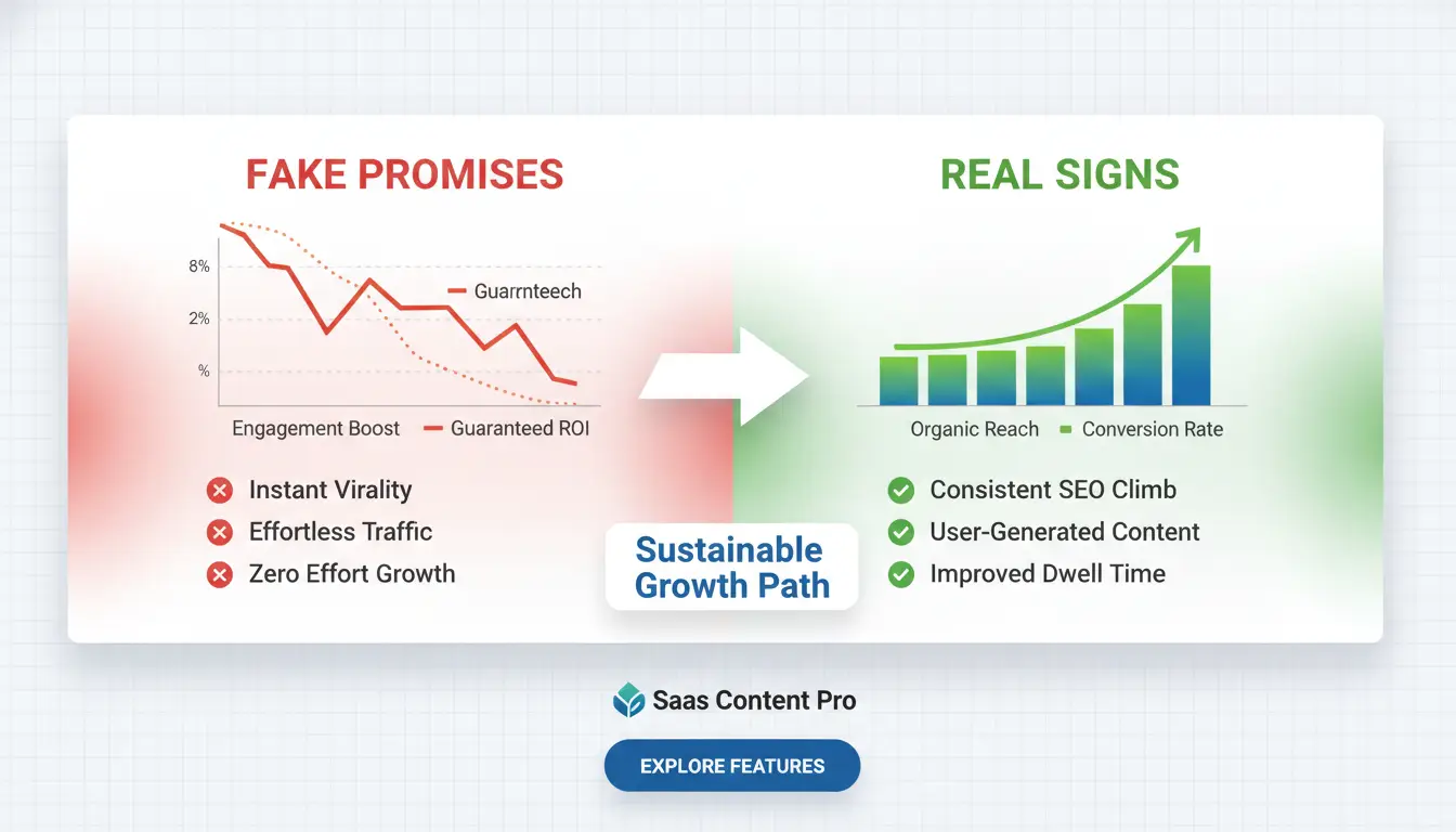chart showing fake promises vs real signs
