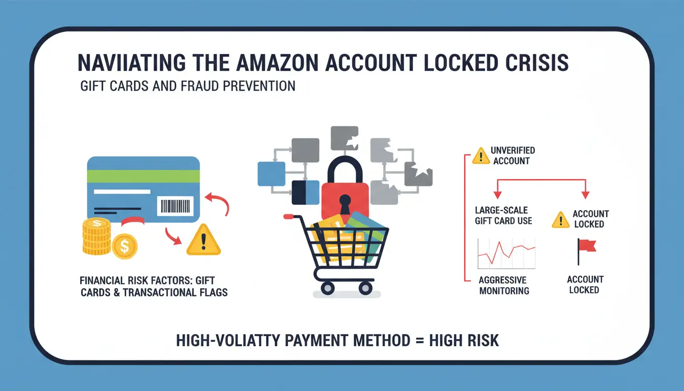 Financial Risk Factors: Gift Cards and Transactional Flags in an Amazon Account Locked Context