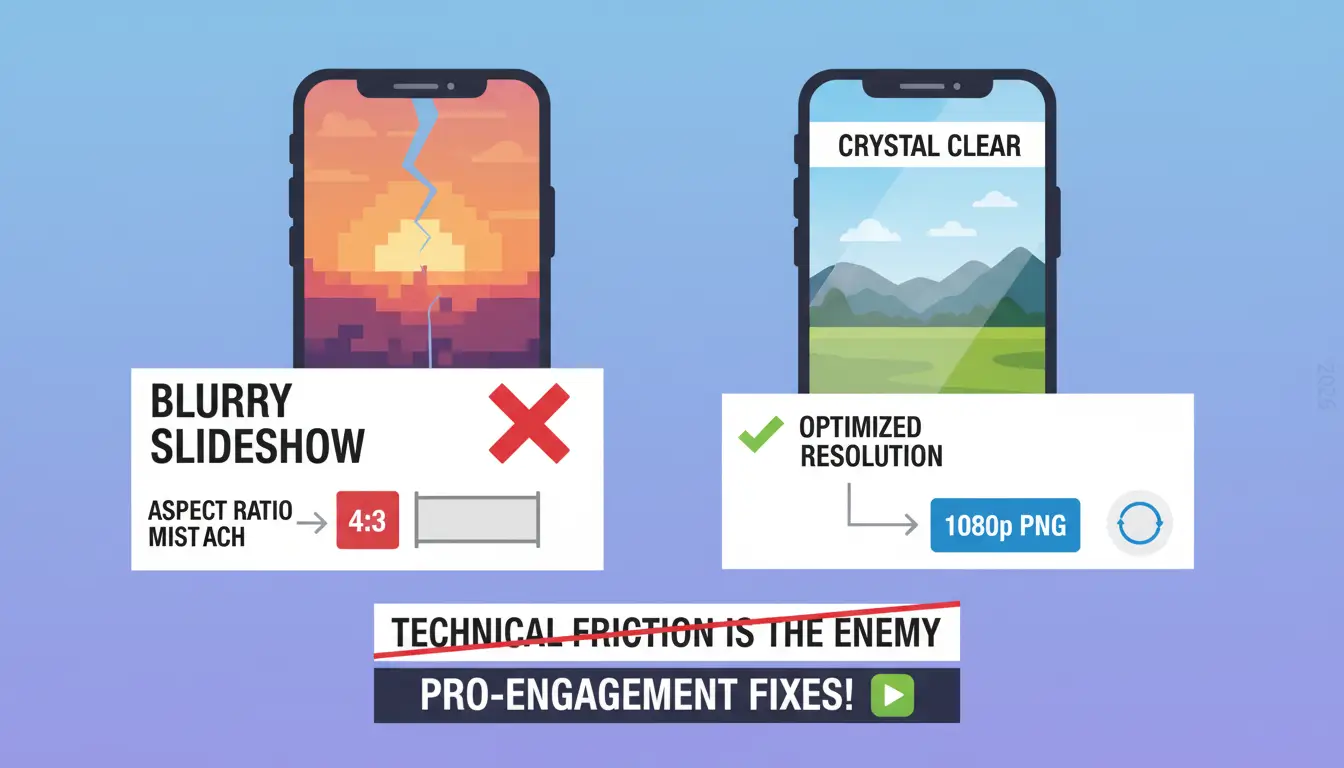 Why is my TikTok slideshow not working or looking blurry?