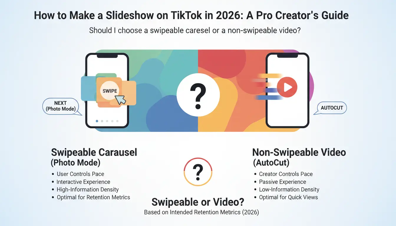 Should I choose a swipeable carousel or a non-swipeable video?