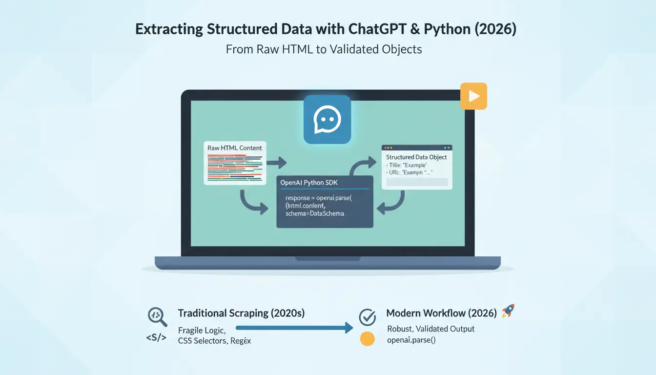 How can you use ChatGPT to extract structured data from raw HTML?
