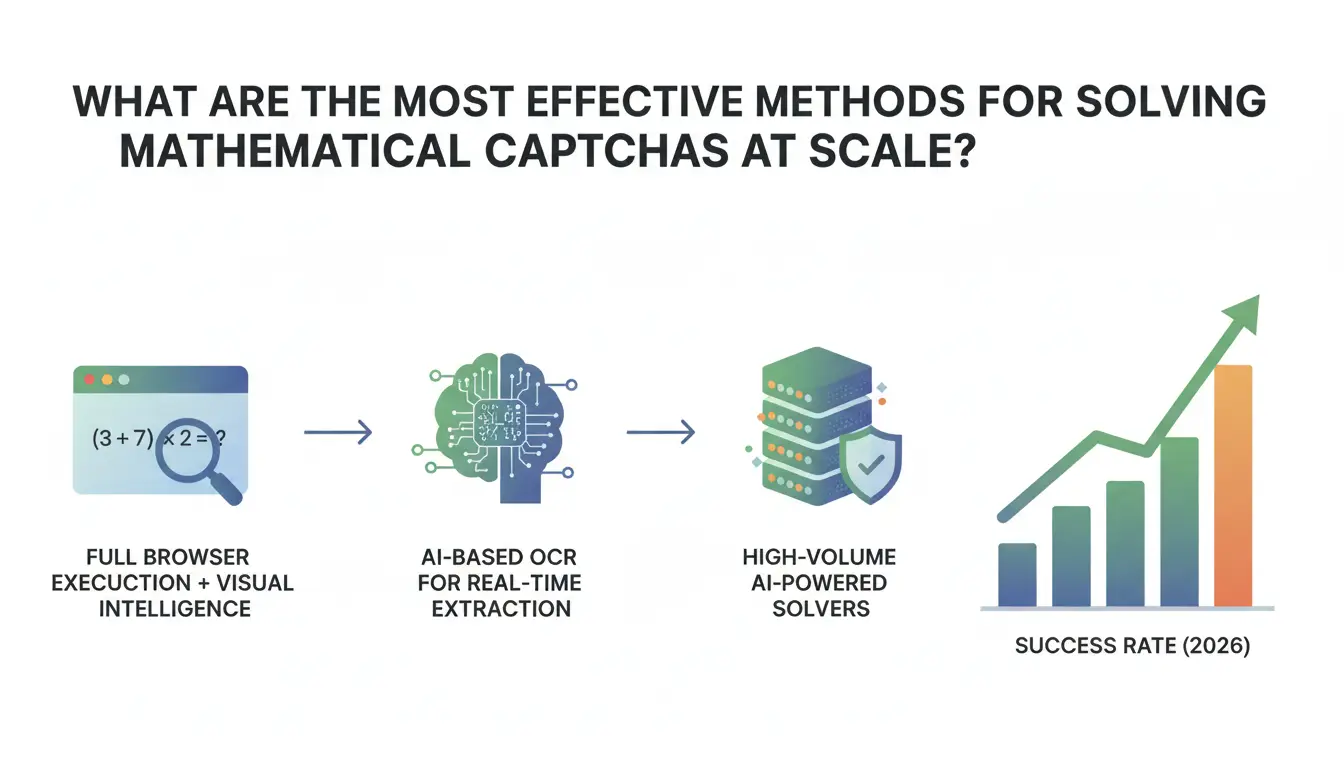 What are the most effective methods for solving mathematical captchas at scale?