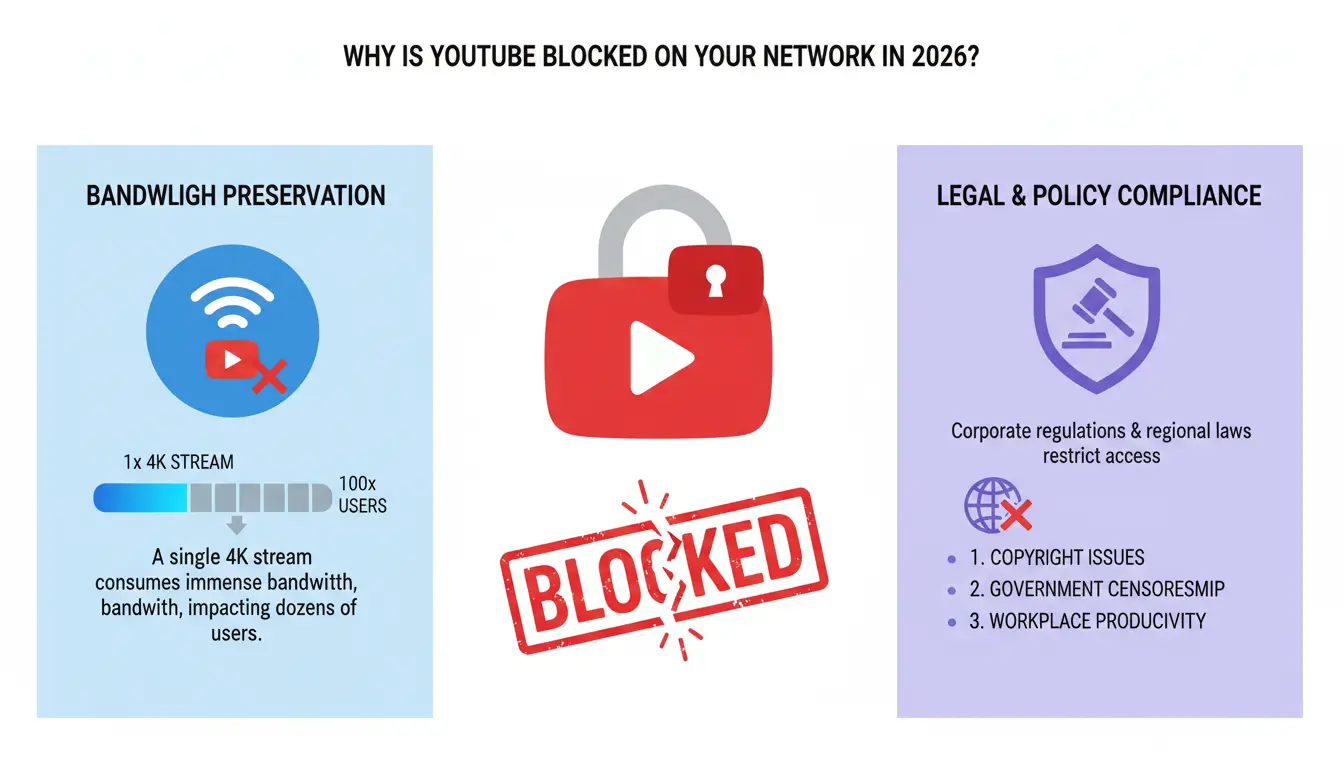 Why is YouTube blocked on your network in 2026?