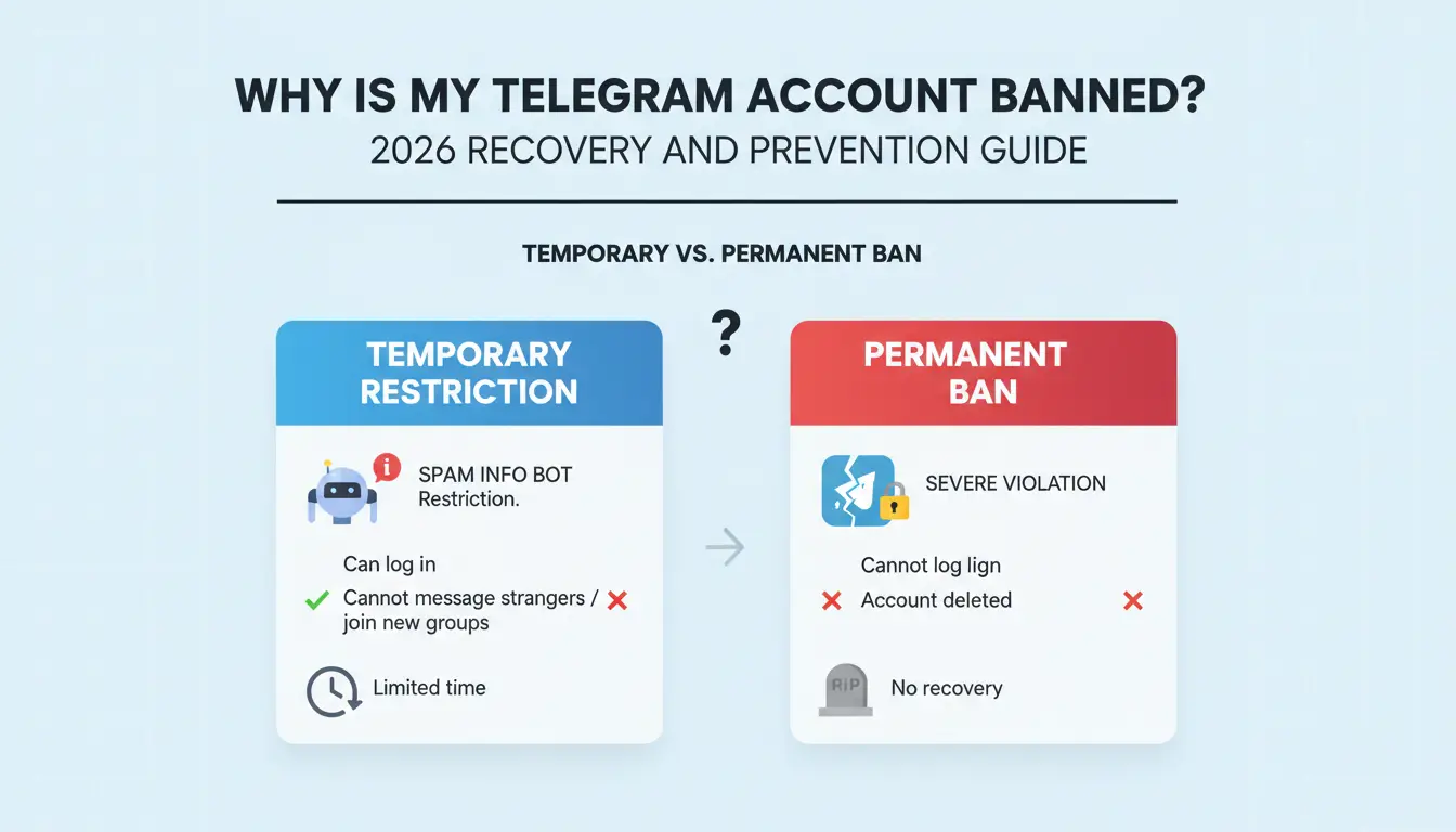 Is it a temporary restriction or a permanent Telegram ban?