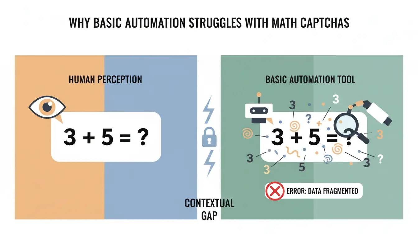 Why do basic automation tools struggle with simple arithmetic puzzles?