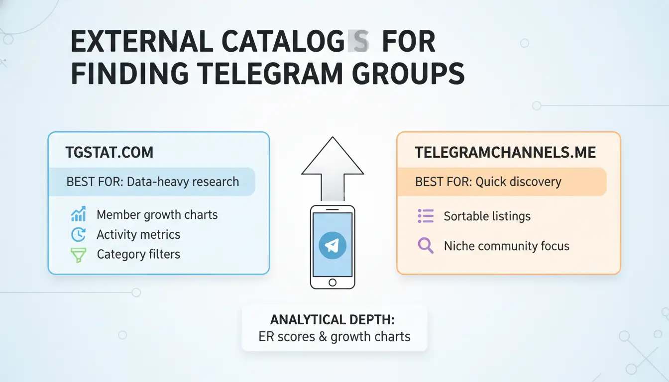 Which external catalogs are best for finding niche groups?