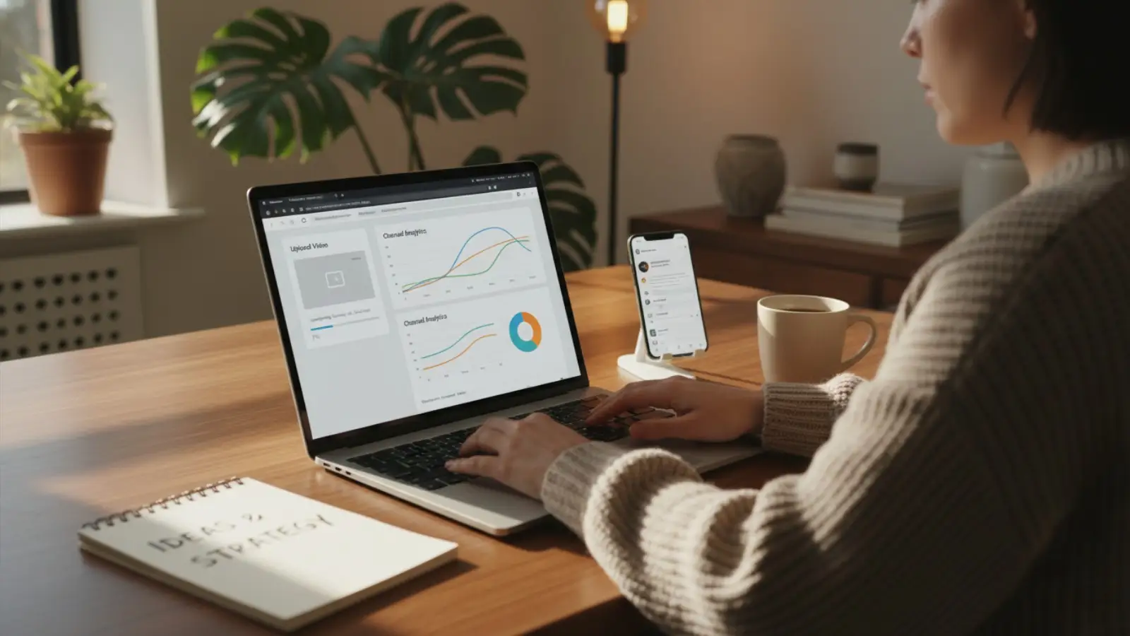 TikTok Web advanced features showing desktop video upload, content management, and analytics dashboard.