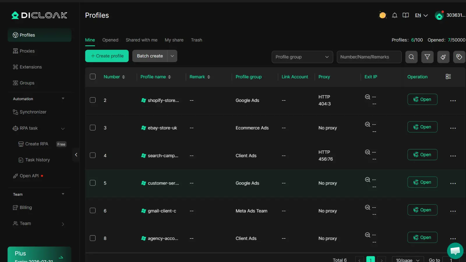 DICloak browser profiles for dropshipping multi-store management