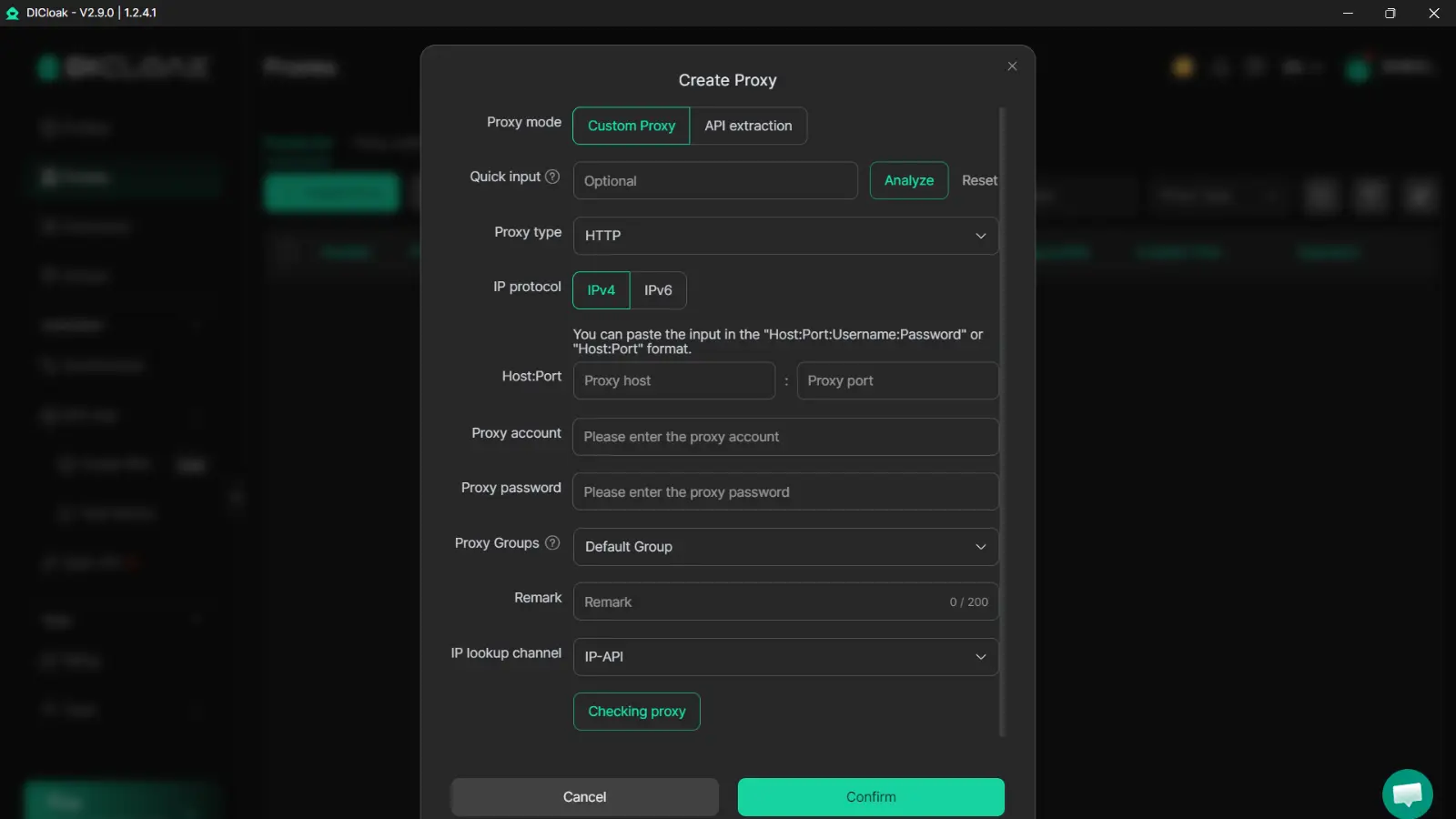 DICloak proxy and fingerprint settings for dropshipping store accounts