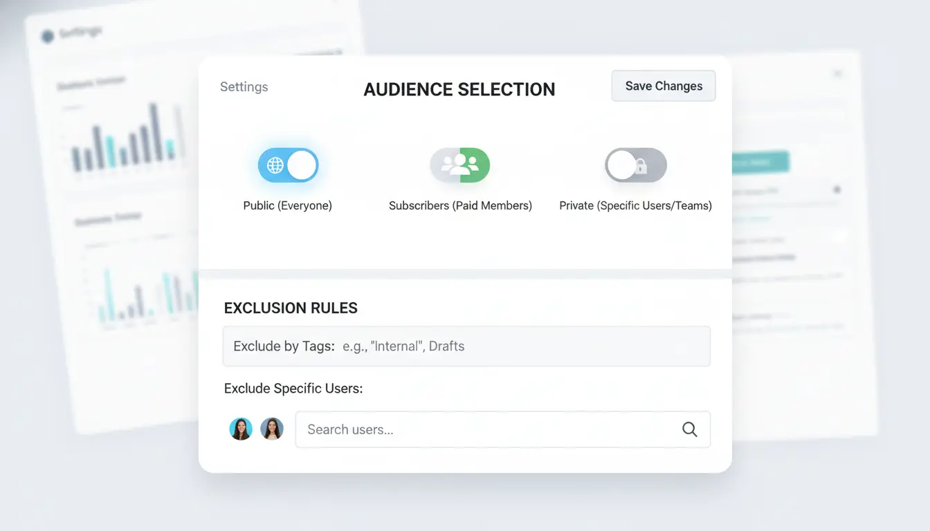 Settings panel for post audience selection