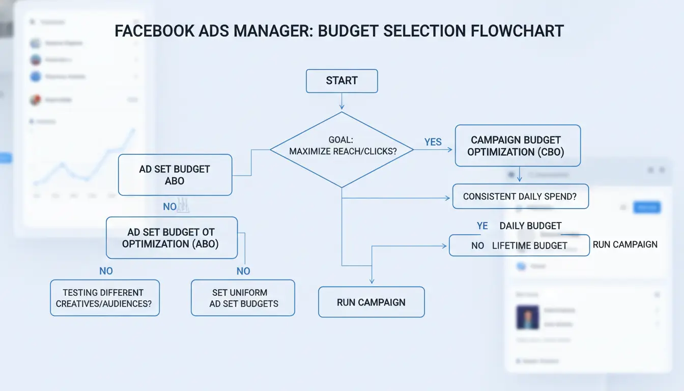 Budget selection flowchart for Facebook Ads Manager