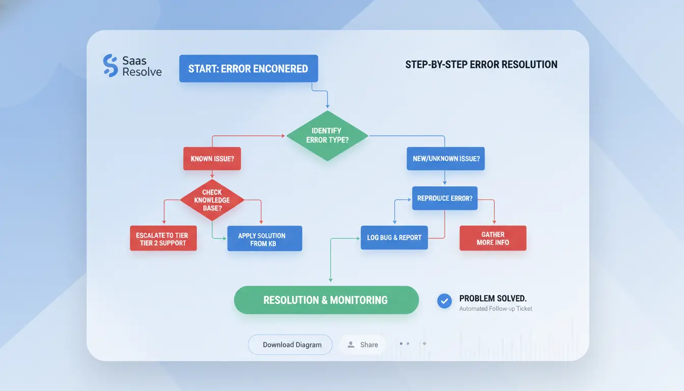 Step-by-step error resolution flowchart