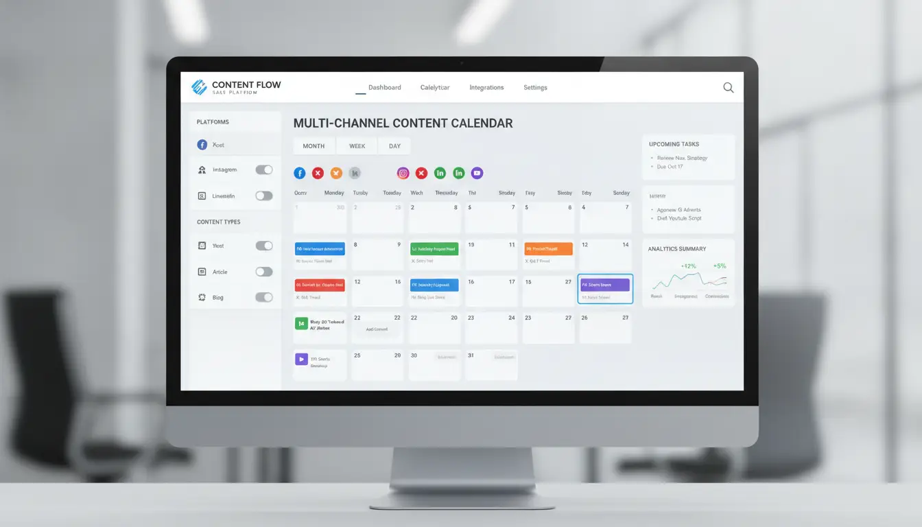 Visual example of a multi-platform content calendar