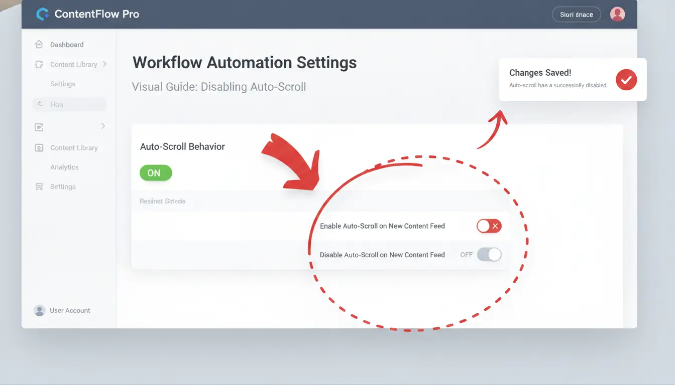Visual guide for disabling auto scroll