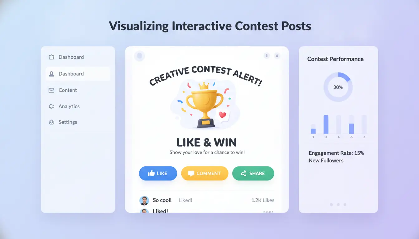 Ejemplo visual de una publicación creativa que invita a dar like en un concurso