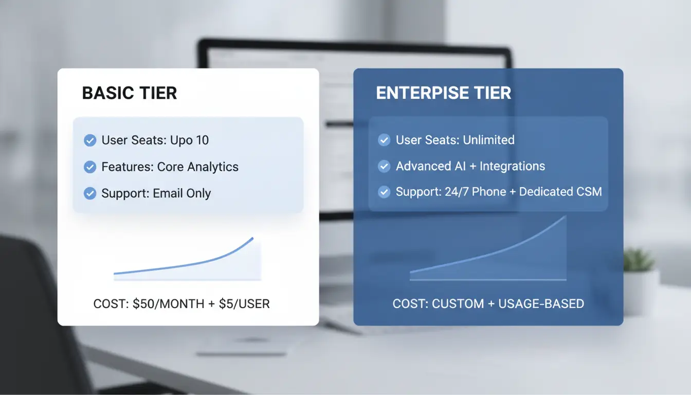 Comparison chart of account pricing factors