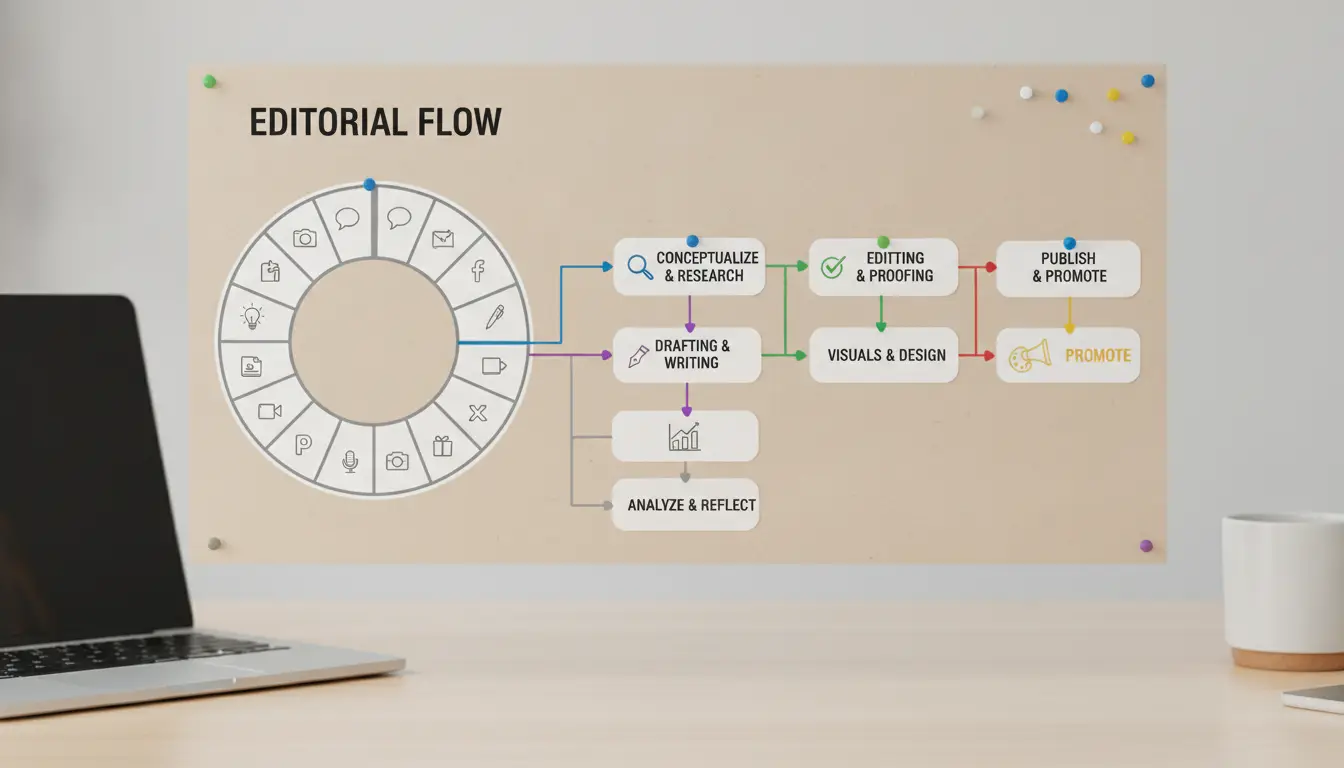 Content calendar or workflow diagram