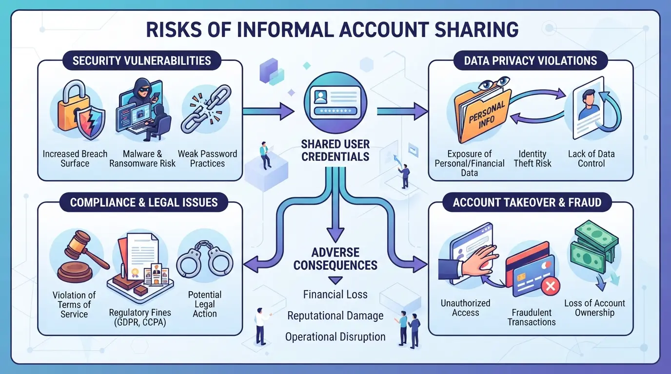 Diagram showing risks of informal account sharing