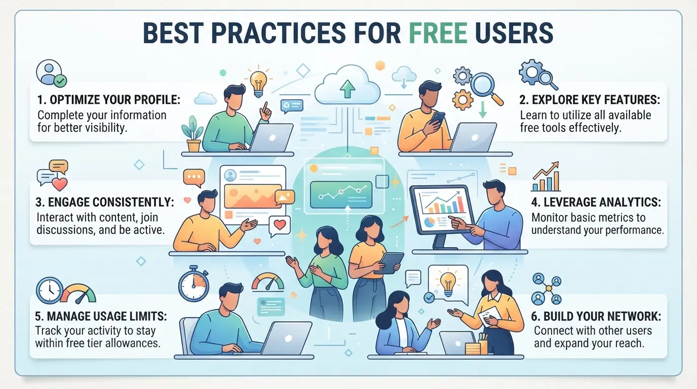 Infografía de mejores prácticas para usuarios gratuitos